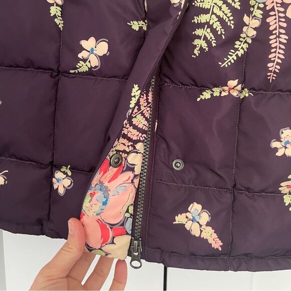 NEW Sundance Easy Wind Long Puffer Coat Plum Floral Size XS - Picture 6 of 10